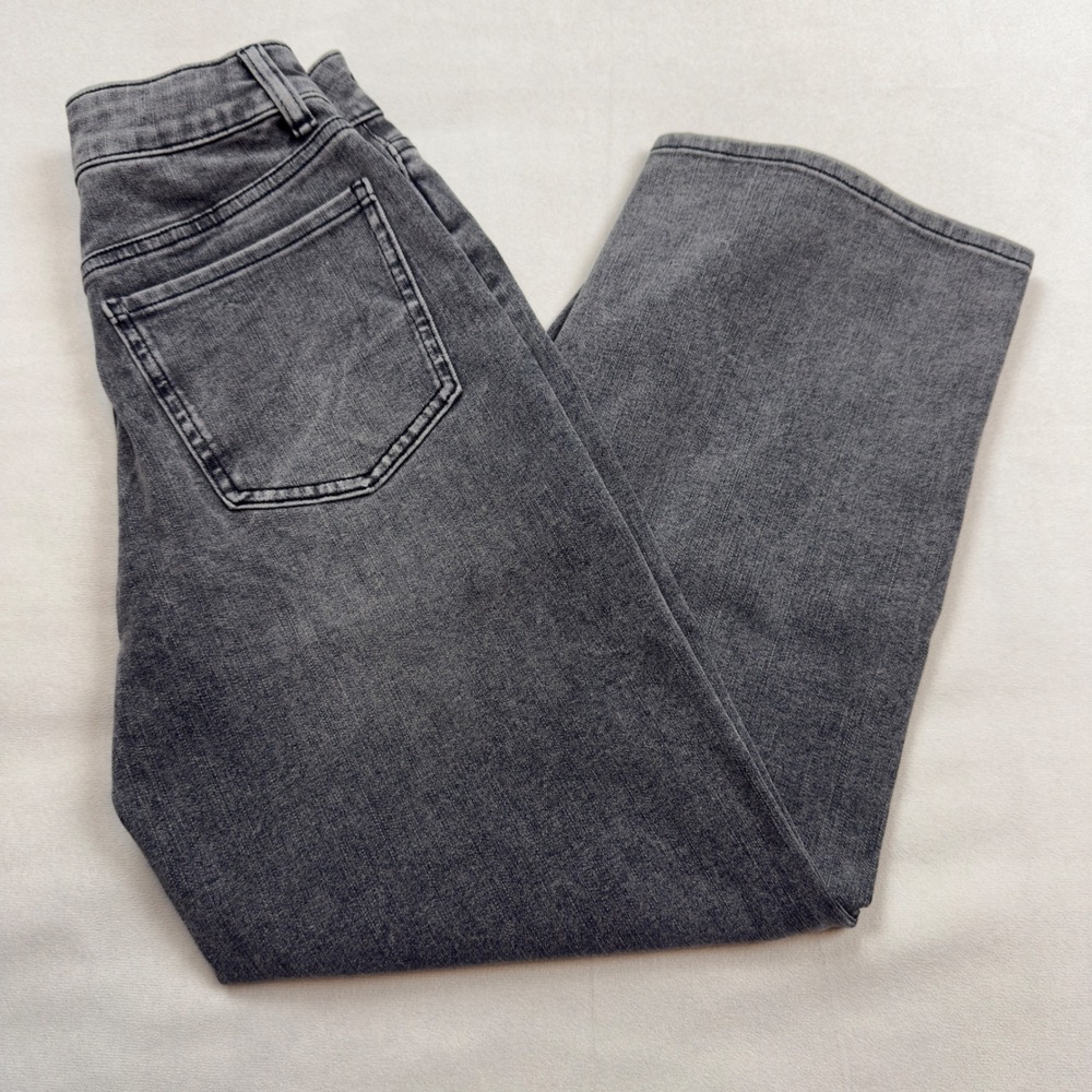 Quince Bella‎ Stretch Patch Pocket Wide Leg Jeans Greyed Out W-PNT-163 Womens 24